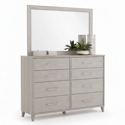 Palmetto Home Cape Eight Drawers Wood Dresser with Mirror
