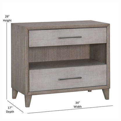 Palmetto Home Cape Two Drawers Open Nightstand with USB 2PC