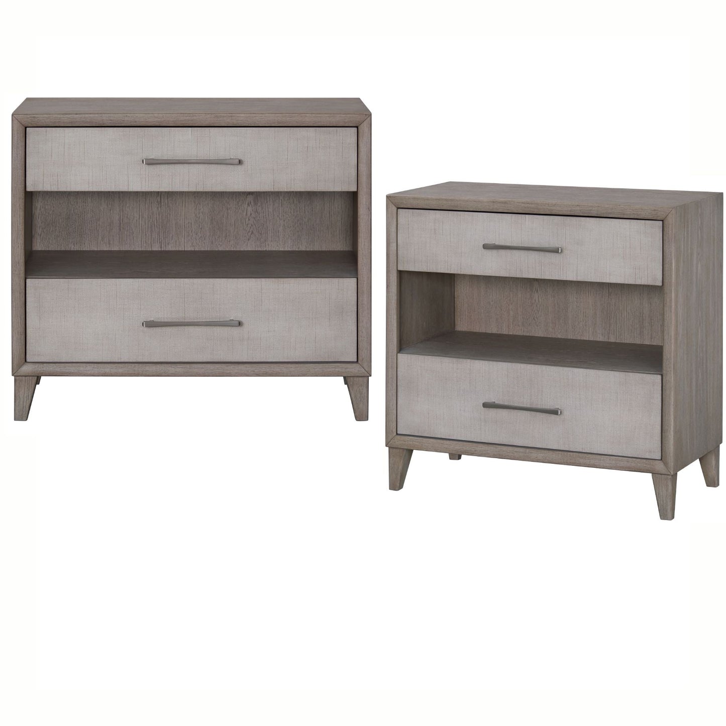 Palmetto Home Cape Two Drawers Open Nightstand with USB 2PC