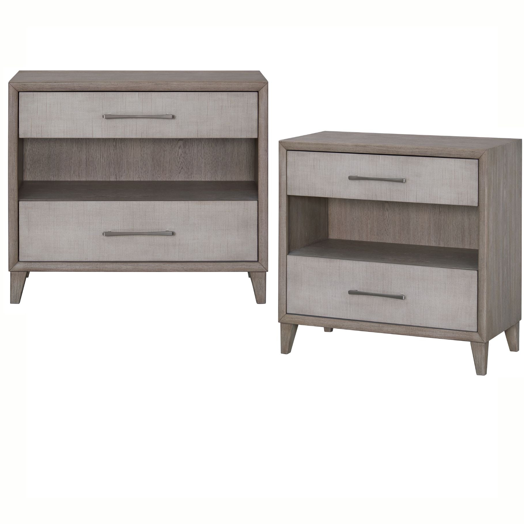 Palmetto Home Cape Two Drawers Open Nightstand with USB 2PC