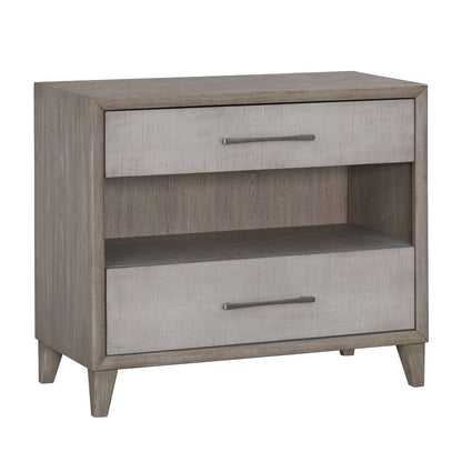 Palmetto Home Cape Two Drawers Open Nightstand with USB