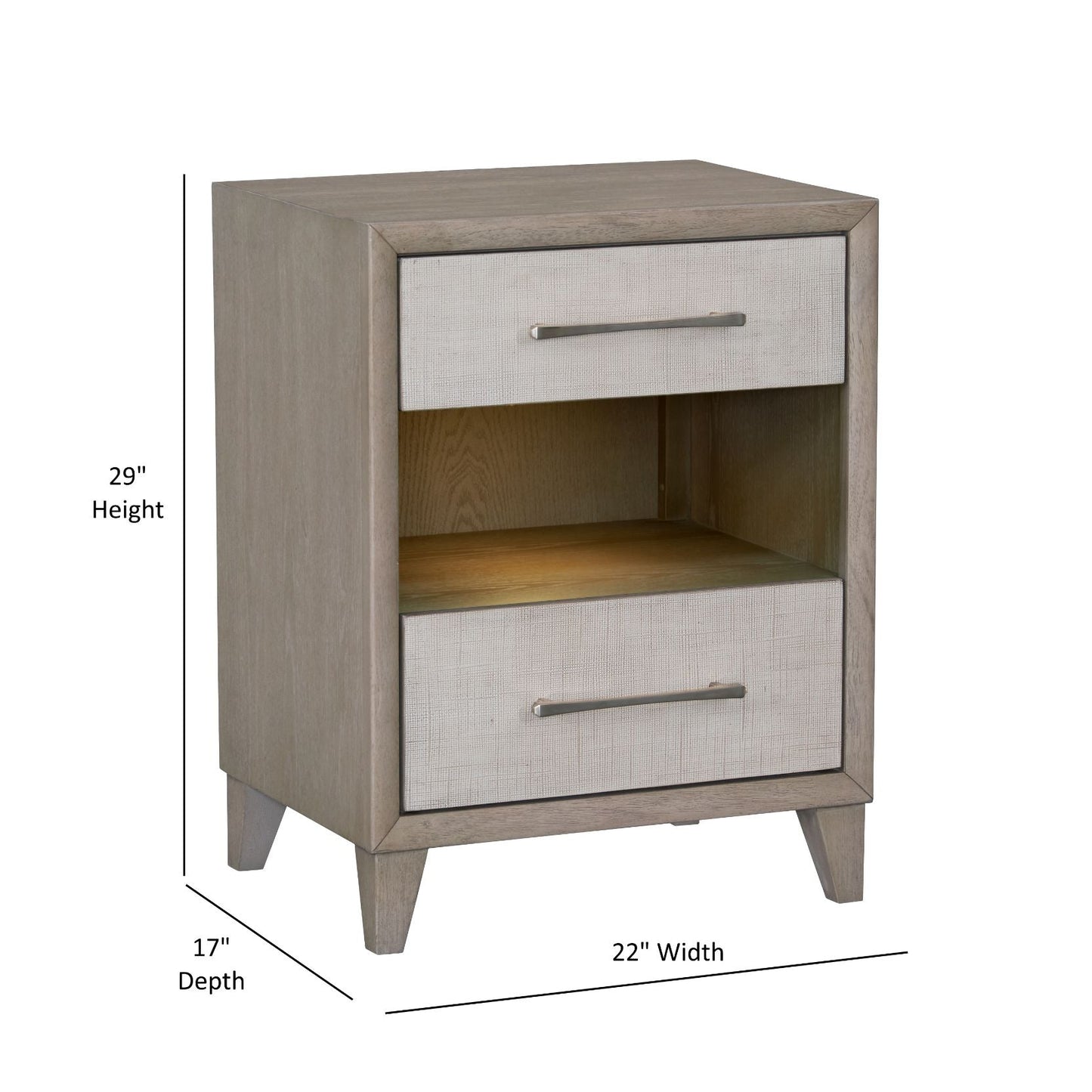 Palmetto Home Cape Two Drawers Wood Nightstand 2PC