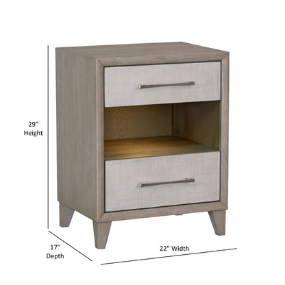 Palmetto Home Cape Two Drawers Wood Nightstand 2PC