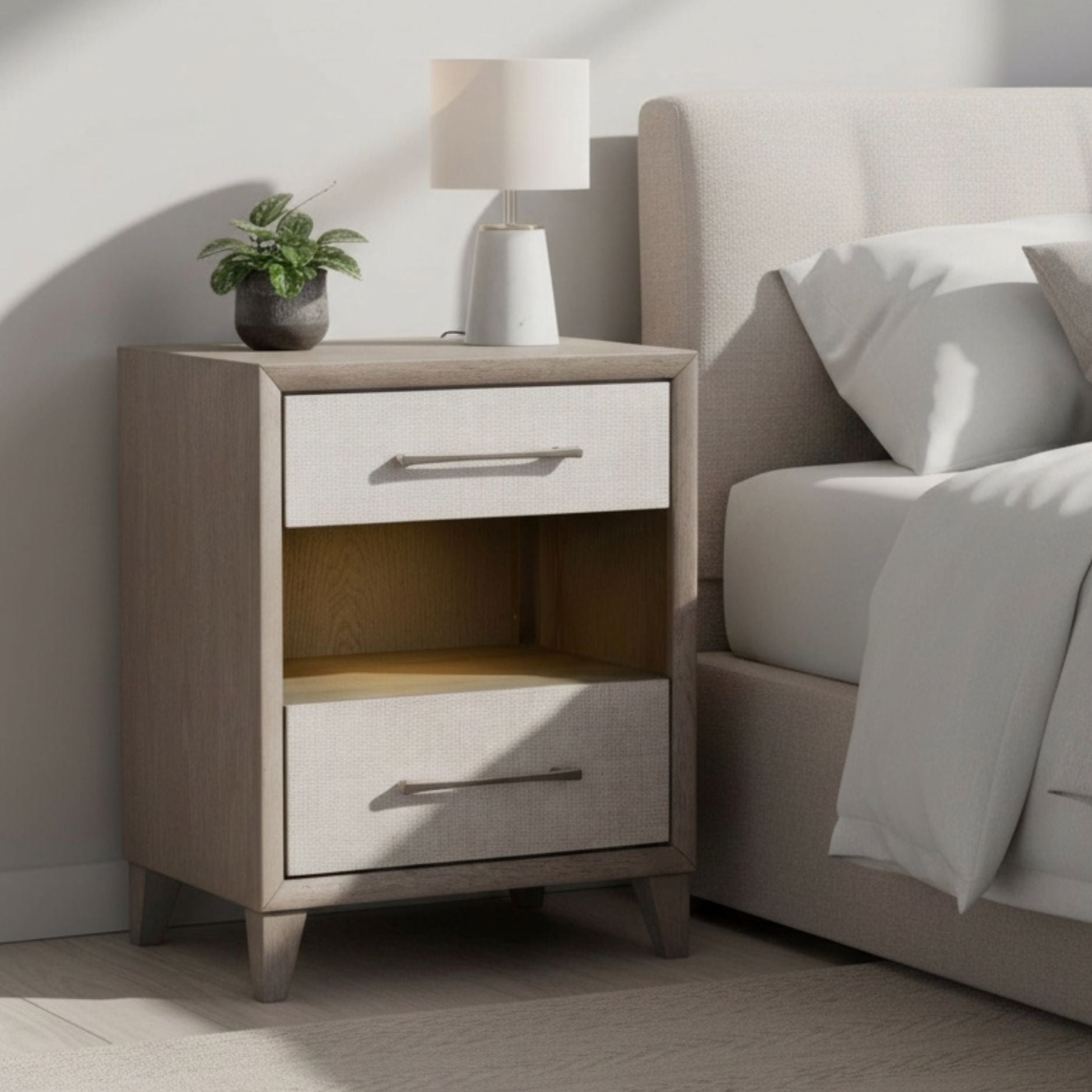 Palmetto Home Cape Two Drawers Wood Nightstand