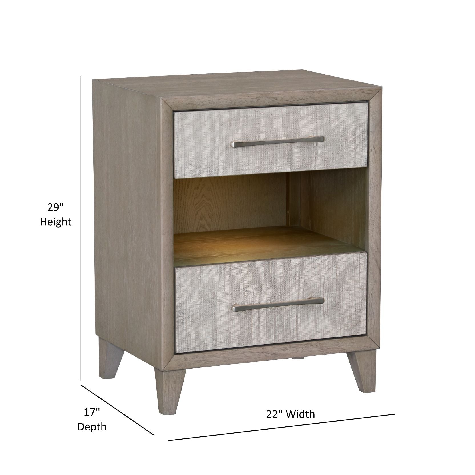 Palmetto Home Cape Two Drawers Wood Nightstand