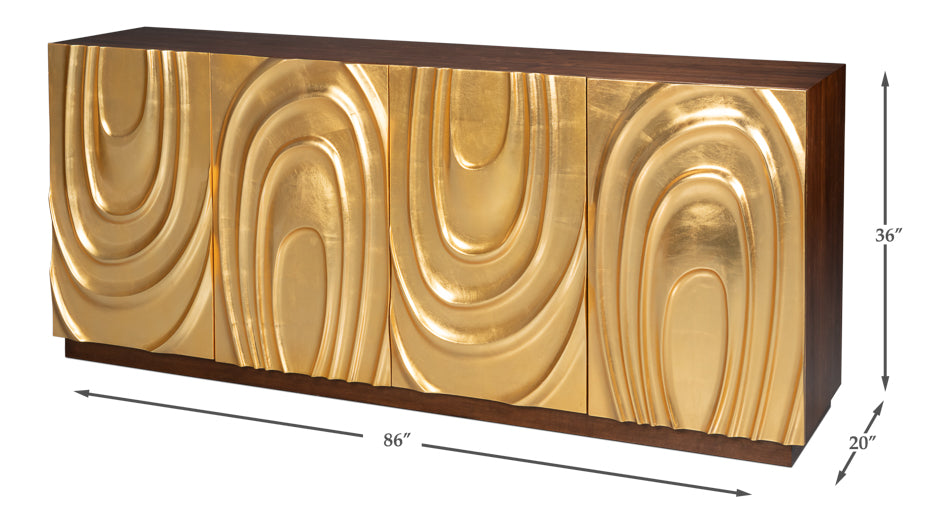 Sarreid Capriole Four Doors Wood Credenza