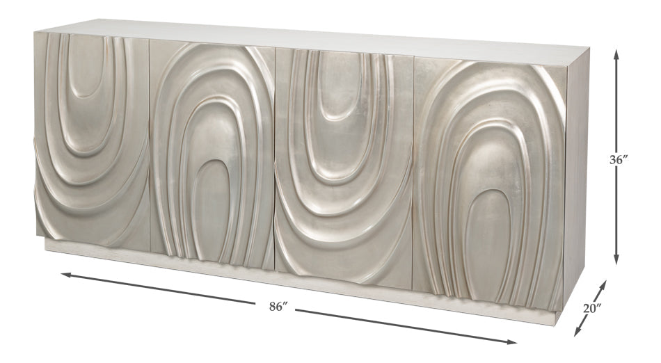 Sarreid Capriole Four Doors Wood Credenza