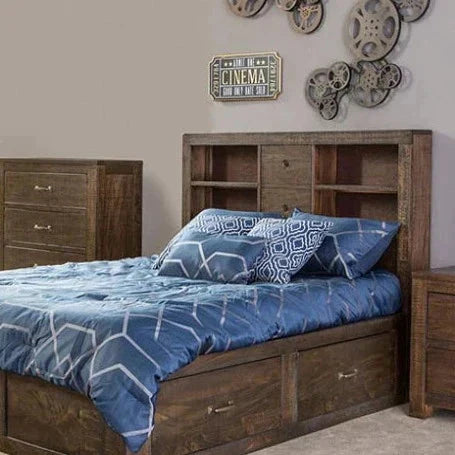 Captains Queen Bed Frame with Bookcase Storage Beds Sideboards and Things By Sunny D