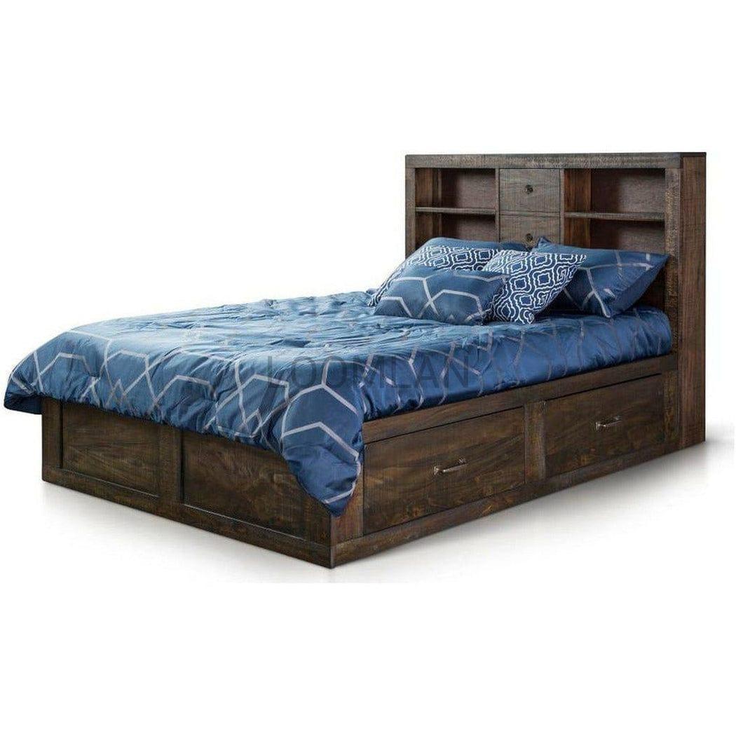 Captains Queen Bed Frame with Bookcase Storage Beds Sideboards and Things By Sunny D