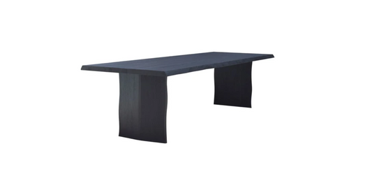 117" Lily Wood Black Rectangular Dining Table