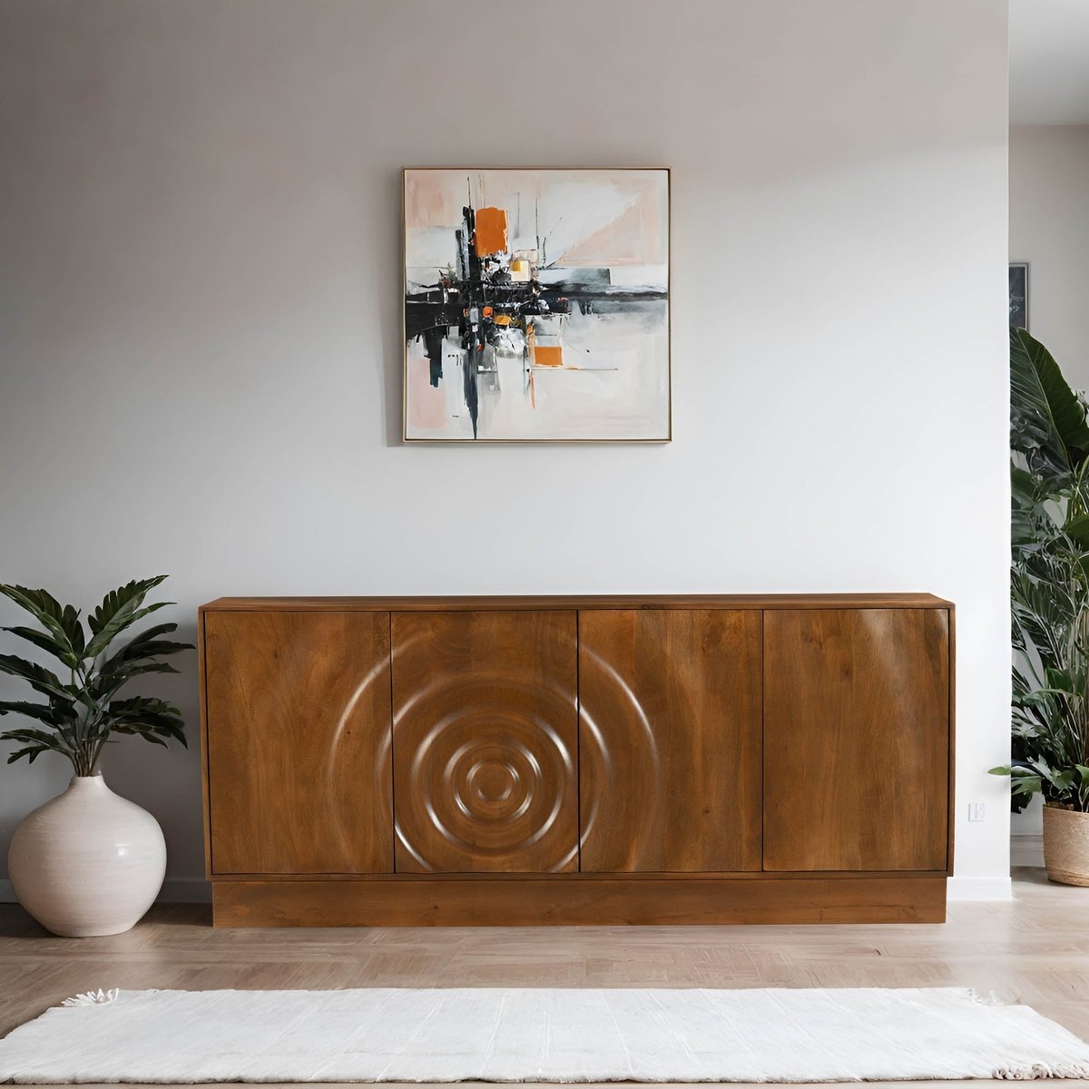 LH Home Caracol Wooden Brown Sideboard