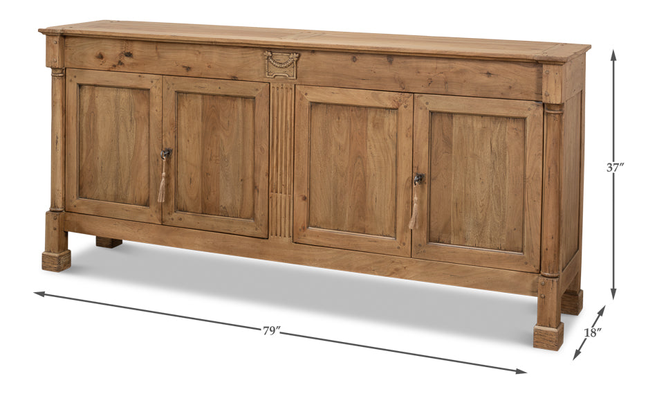 Caracole Credenza Cabinet for Living Room Driftwood Finish-Sideboards-Sarreid-LOOMLAN