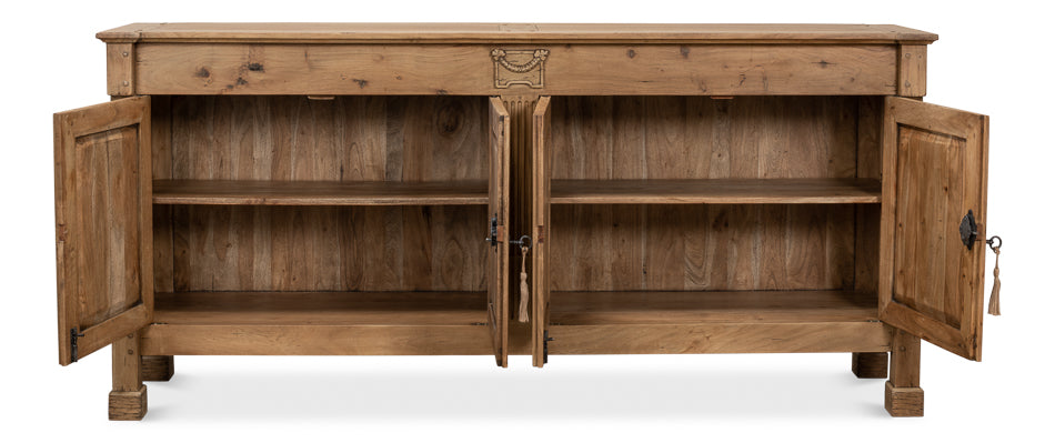 Caracole Credenza Cabinet for Living Room Driftwood Finish-Sideboards-Sarreid-LOOMLAN