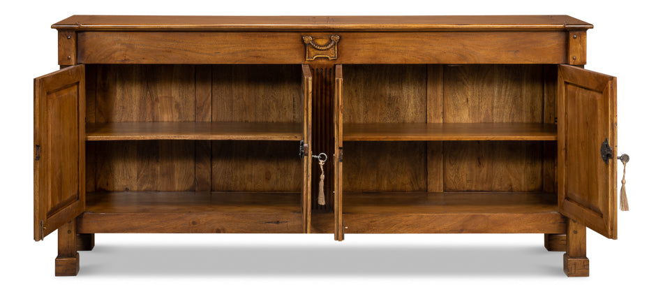 Caracole Credenza Fruitwood Cabinet for Living Room-Sideboards-Sarreid-LOOMLAN