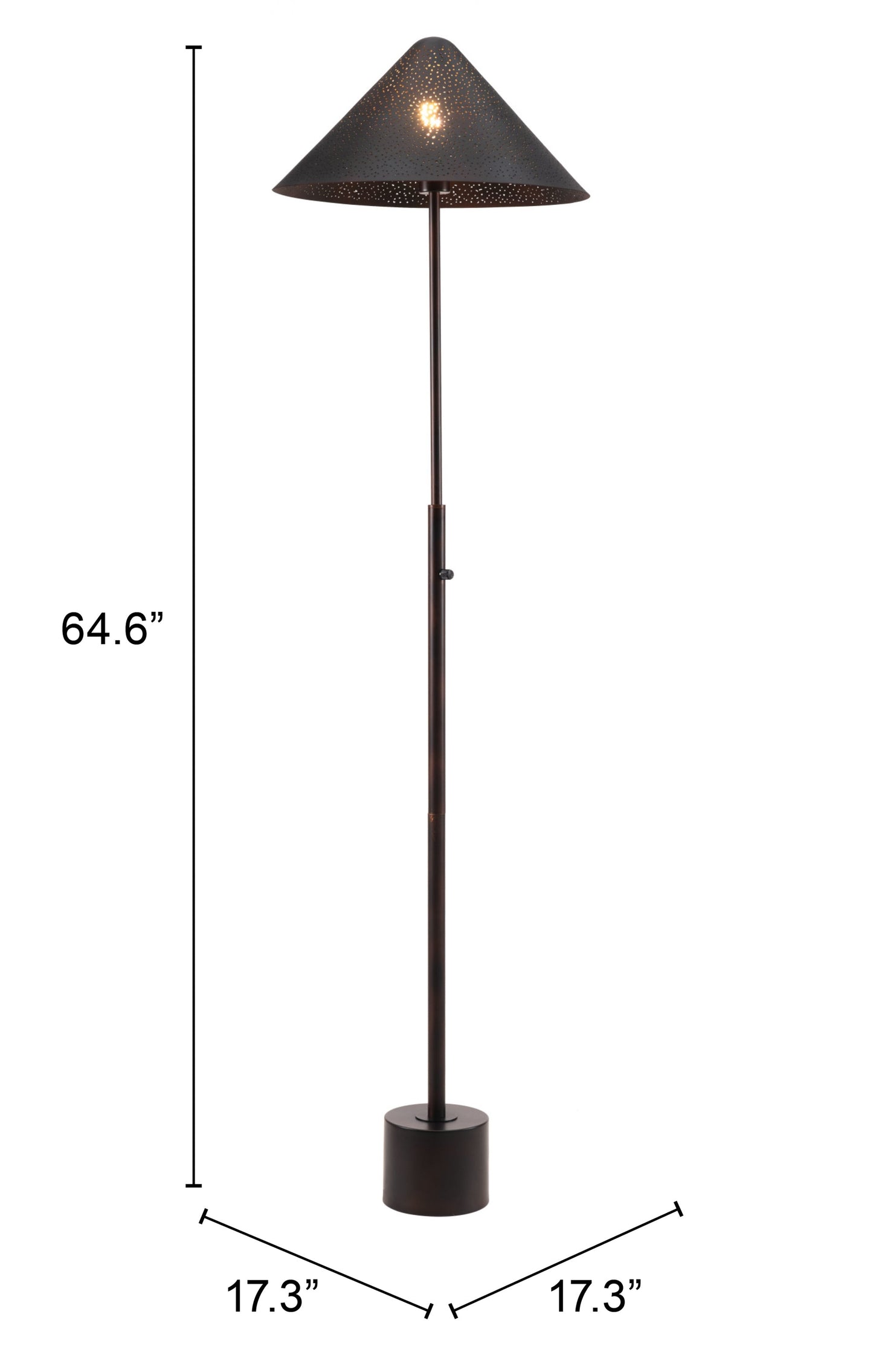 Cardo Floor Lamp Bronze-Floor Lamps-Zuo Modern-LOOMLAN