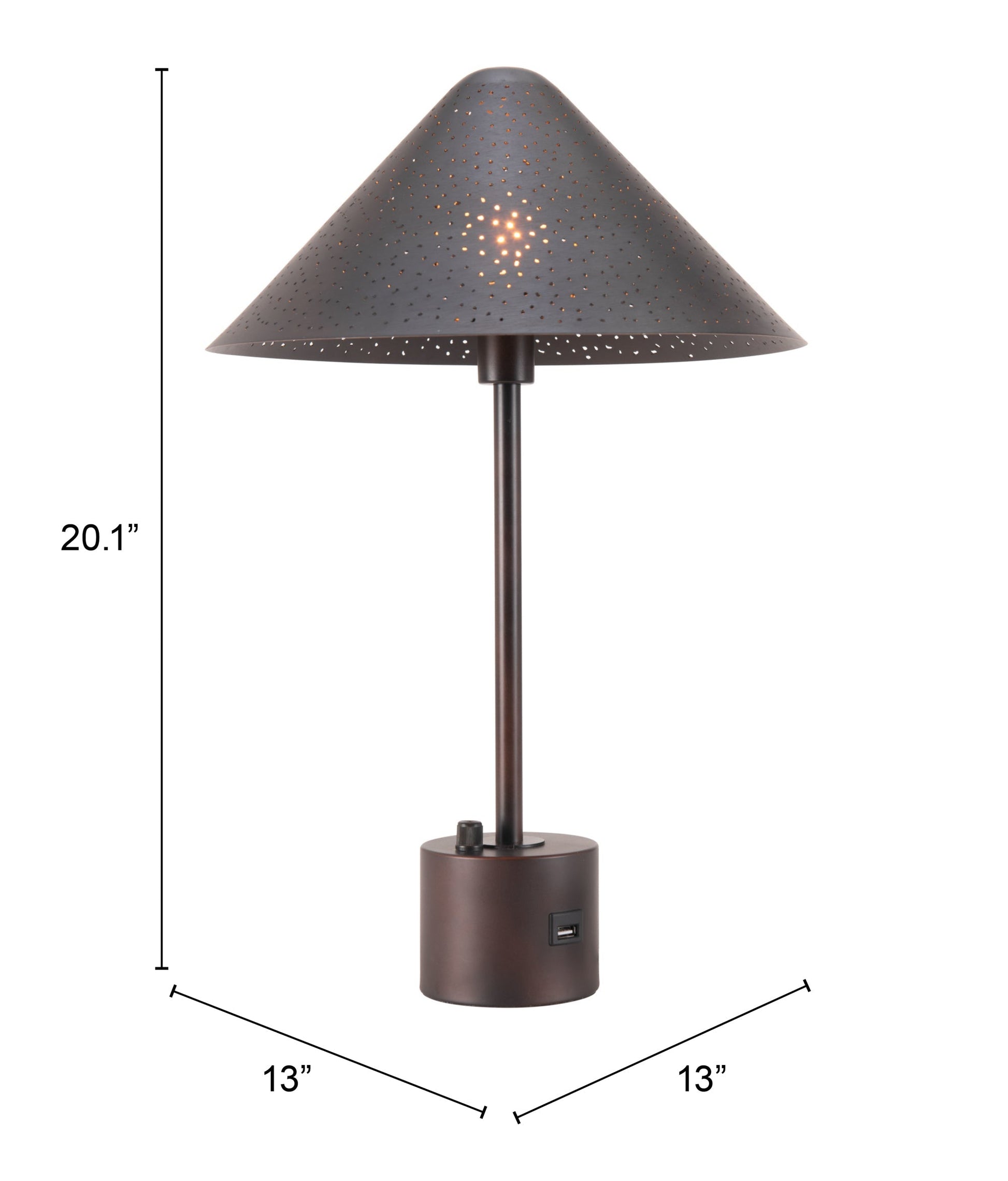 Cardo Table Lamp Bronze-Table Lamps-Zuo Modern-LOOMLAN