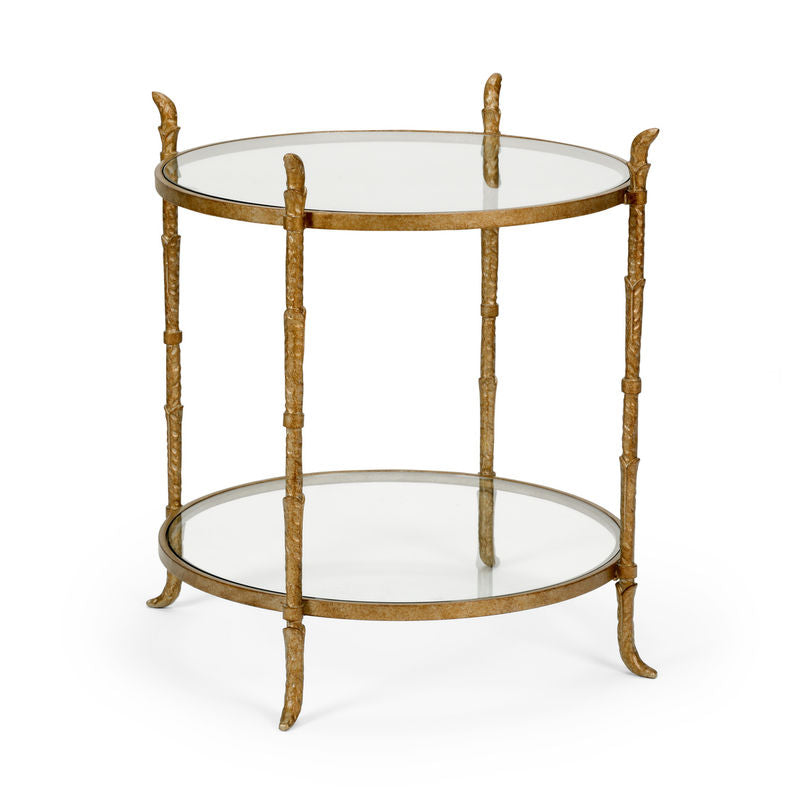 Wildwood Carley Clear Glass Top Round Side Table