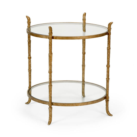 Wildwood Carley Clear Glass Top Round Side Table