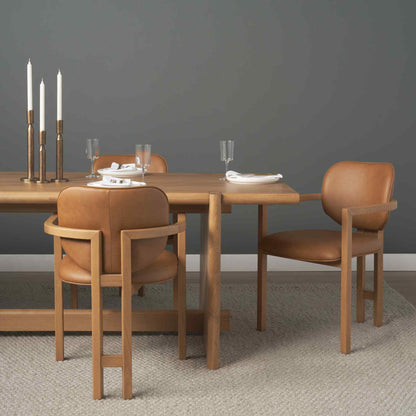Mercana Carlisle Curved Back Leather Dining Armchair 2PC