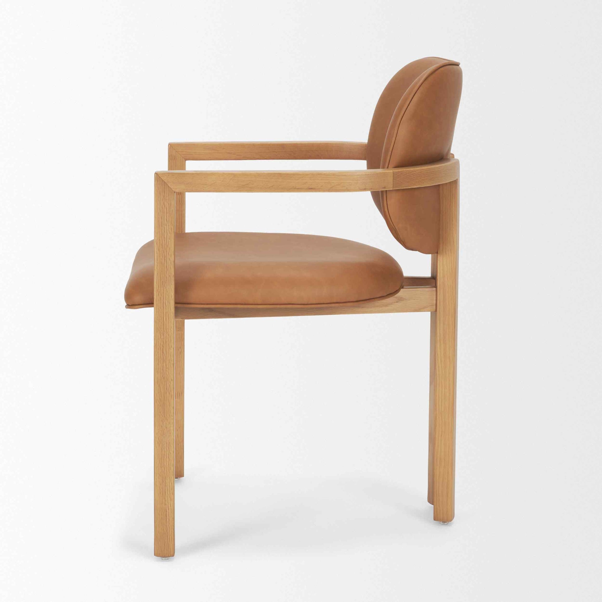Mercana Carlisle Curved Back Leather Dining Armchair 2PC