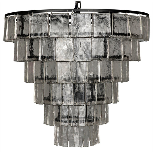 Carnegie Metal and Glass Large Chandelier-Chandeliers-Noir-Sideboards and Things