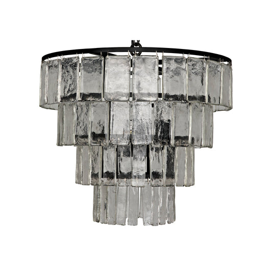 Carnegie Metal and Glass Medium Chandelier-Chandeliers-Noir-Sideboards and Things