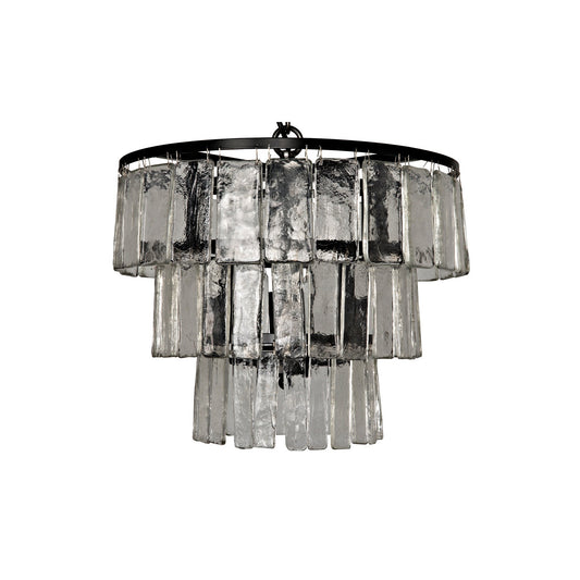 Carnegie Metal and Glass Small Chandelier-Chandeliers-Noir-Sideboards and Things