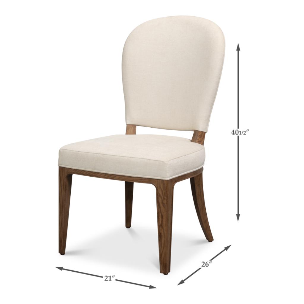 Caro Cream Performance Fabric Armless Dining Chair