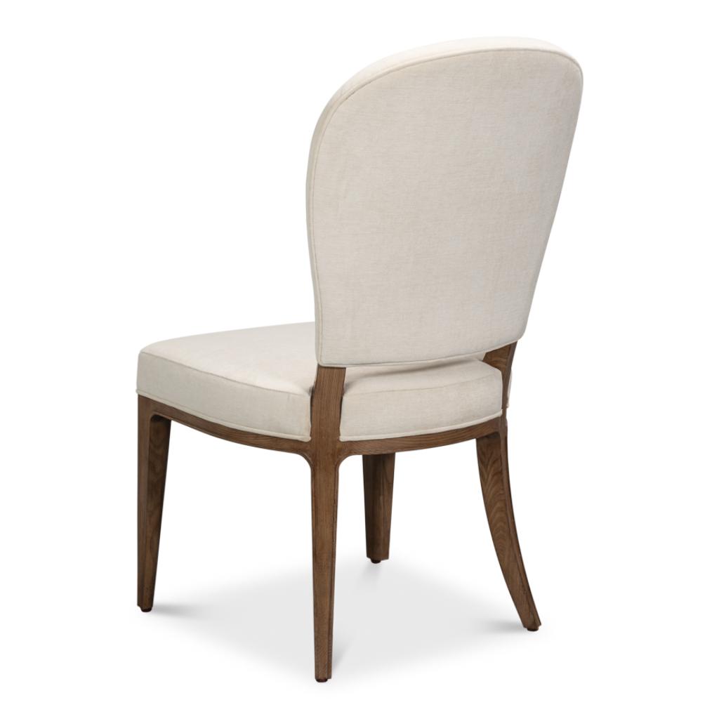 Caro Cream Performance Fabric Armless Dining Chair