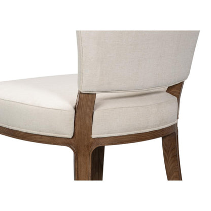 Caro Cream Performance Fabric Armless Dining Chair