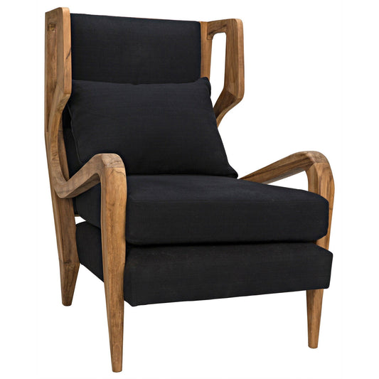 Carol Natural Teak Wood Armless Chair-Club Chairs-Noir-Sideboards and Things