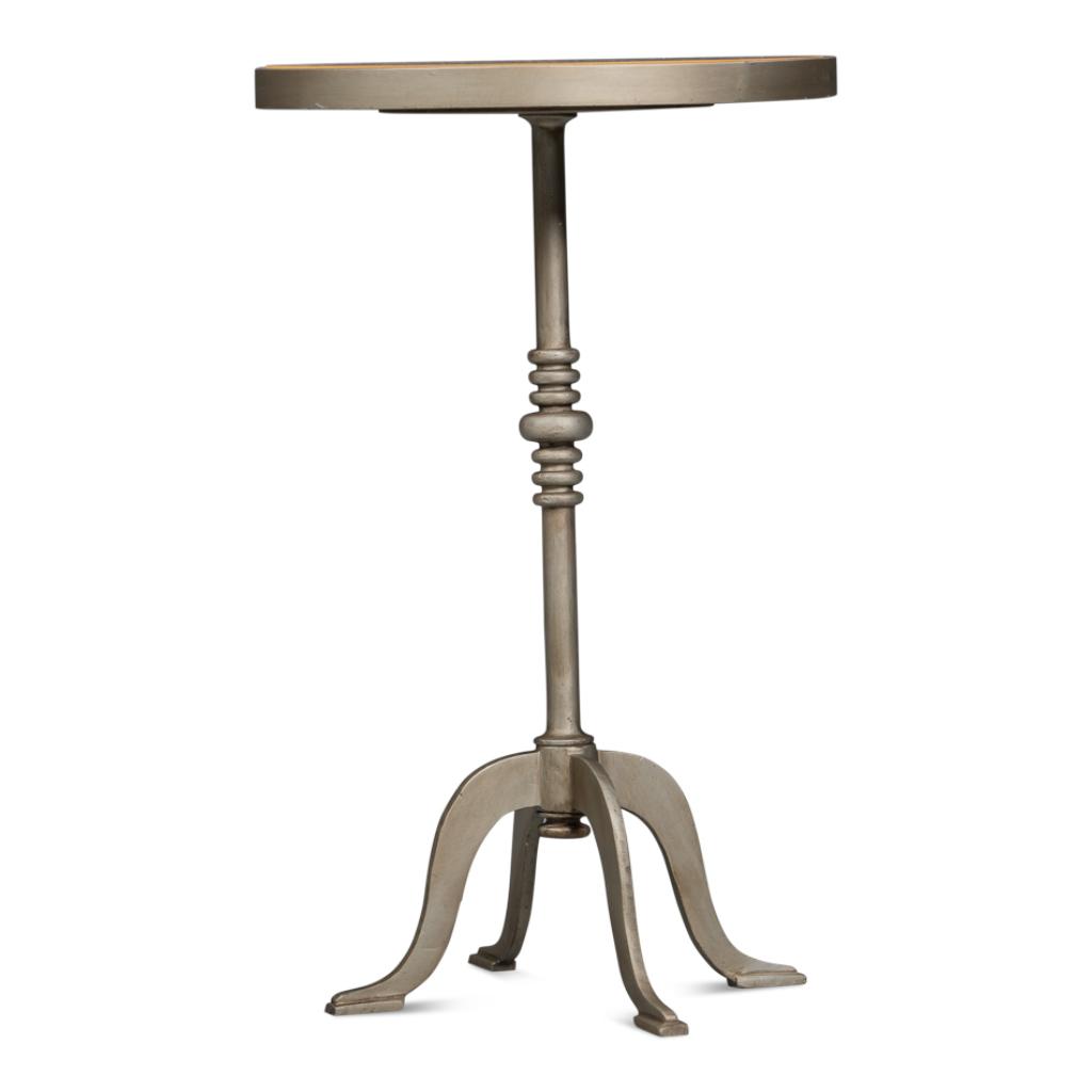 Sarreid Carolina Leaf Aluminum Base Round Side Table