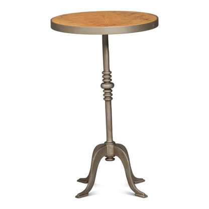 Sarreid Carolina Leaf Aluminum Base Round Side Table