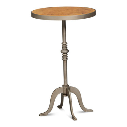 Sarreid Carolina Leaf Aluminum Base Round Side Table