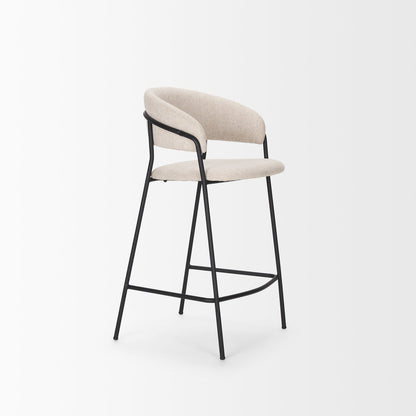 Mercana Carolyn Oatmeal Fabric Counter Stool