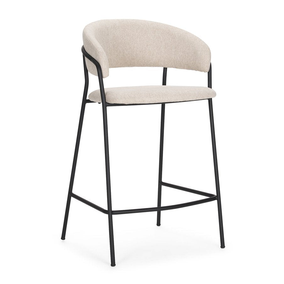 Mercana Carolyn Oatmeal Fabric Counter Stool
