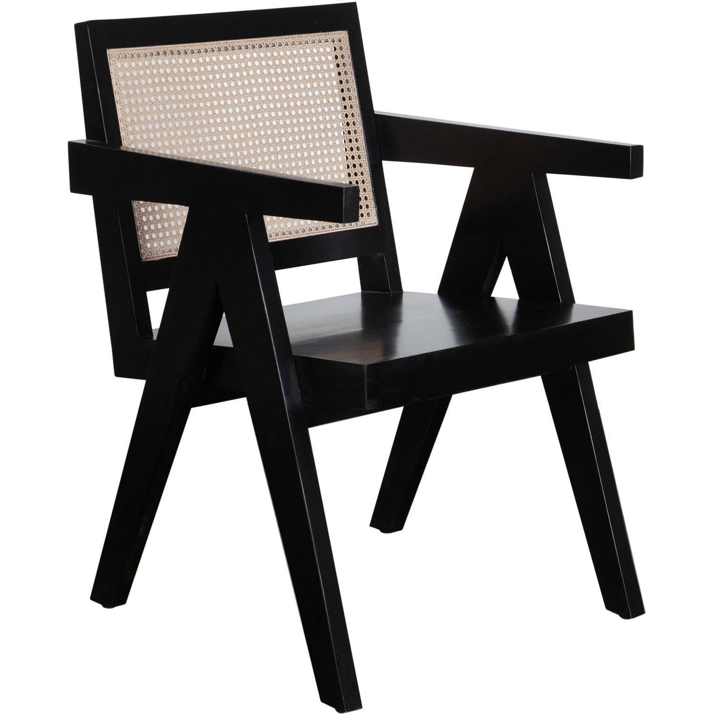 Carter Accent Chair in Solid Wood Frame in Black Finish-Club Chairs-Diamond Sofa-Sideboards and Things 