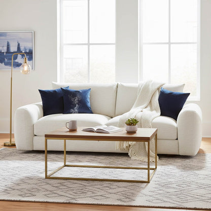 LH Home Cashmere Beige Fabric Sofa