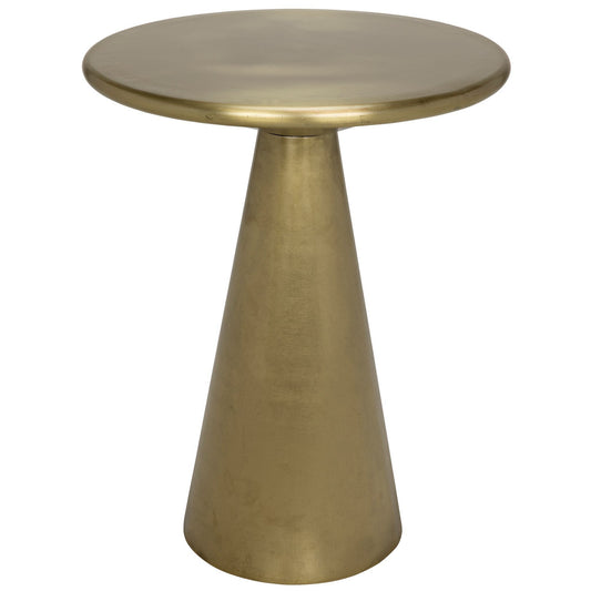 Cassia Steel Round Side Table With Brass Finish-Side Tables-Noir-Sideboards and Things