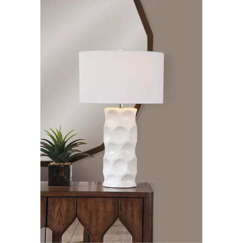 Cassidy 28" Tall Ceramic Cream Table Lamp Table Lamps Sideboards and Thangs By Bassett Mirror