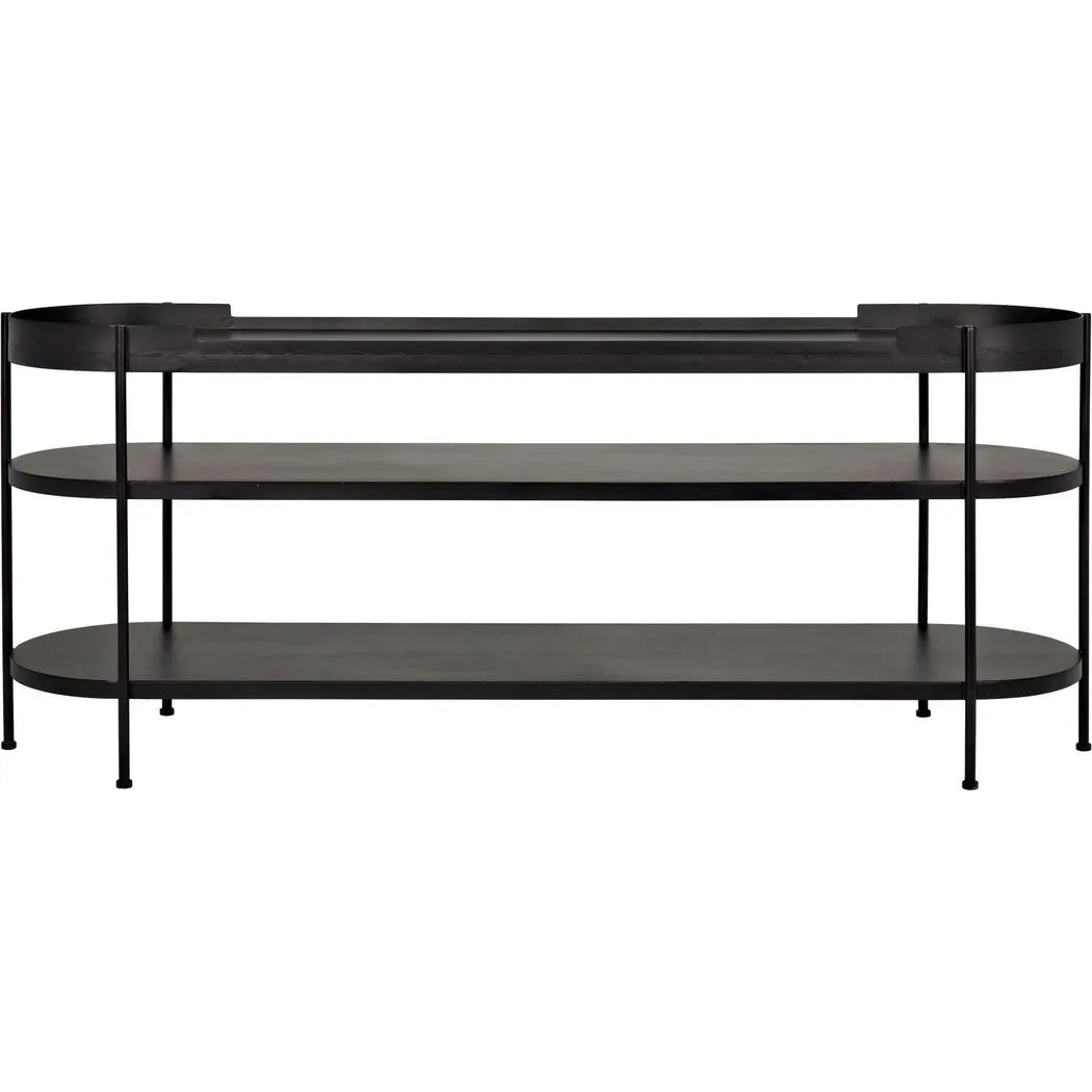 Cassio Black Steel Geometric Console Table