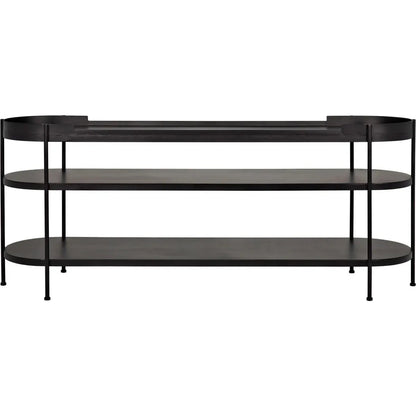 Cassio Black Steel Geometric Console Table