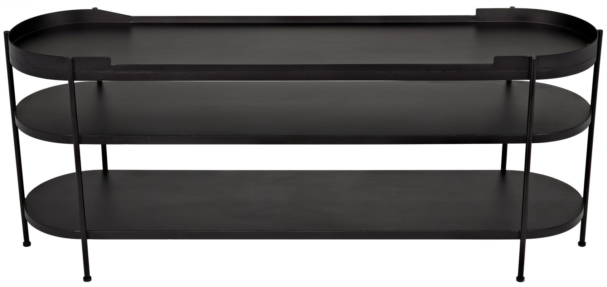 Cassio Black Steel Geometric Console Table-Console Tables-Noir-Sideboards and Things