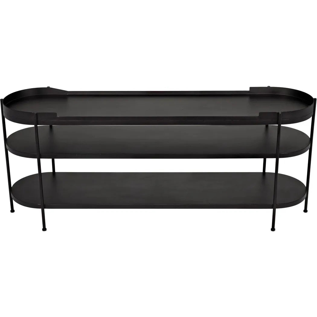 Cassio Black Steel Geometric Console Table