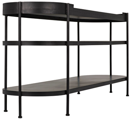 Cassio Black Steel Geometric Console Table-Console Tables-Noir-Sideboards and Things