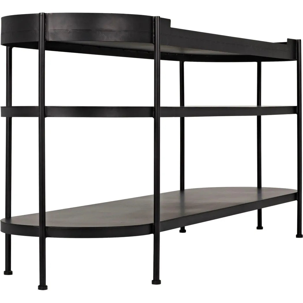 Cassio Black Steel Geometric Console Table