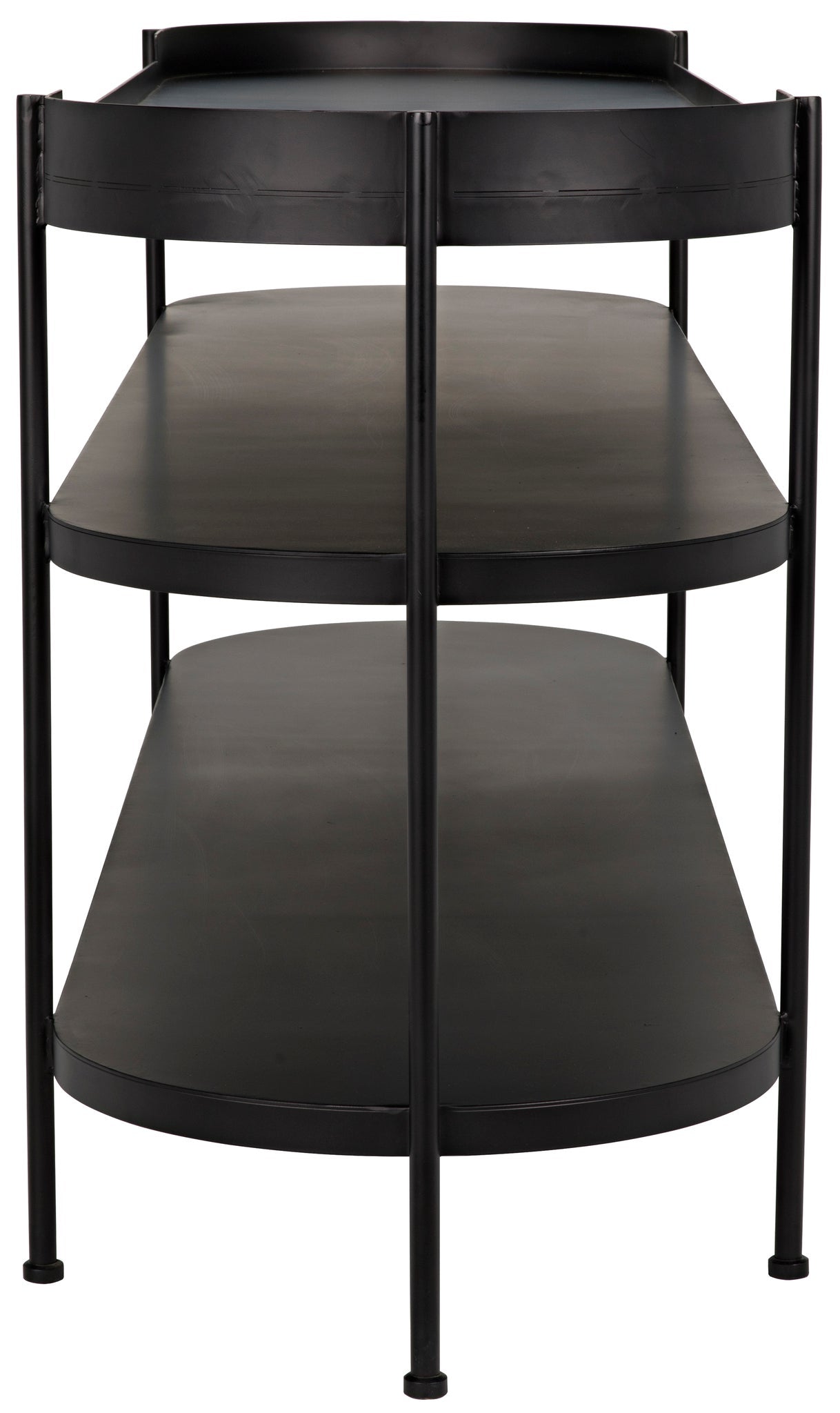 Cassio Black Steel Geometric Console Table-Console Tables-Noir-Sideboards and Things