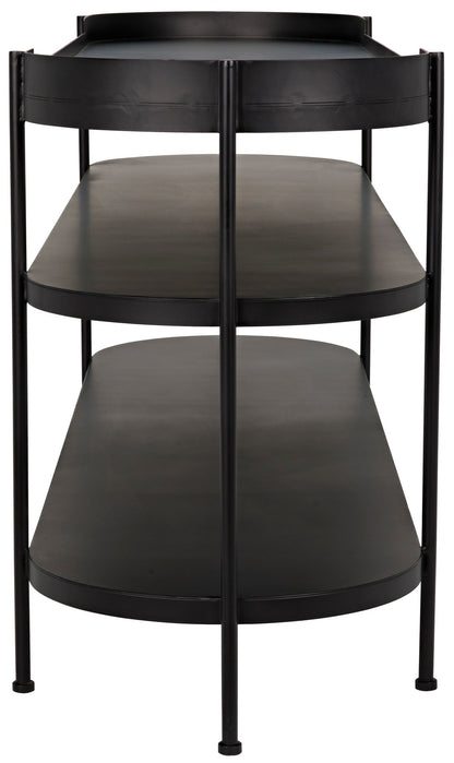 Cassio Black Steel Geometric Console Table-Console Tables-Noir-Sideboards and Things