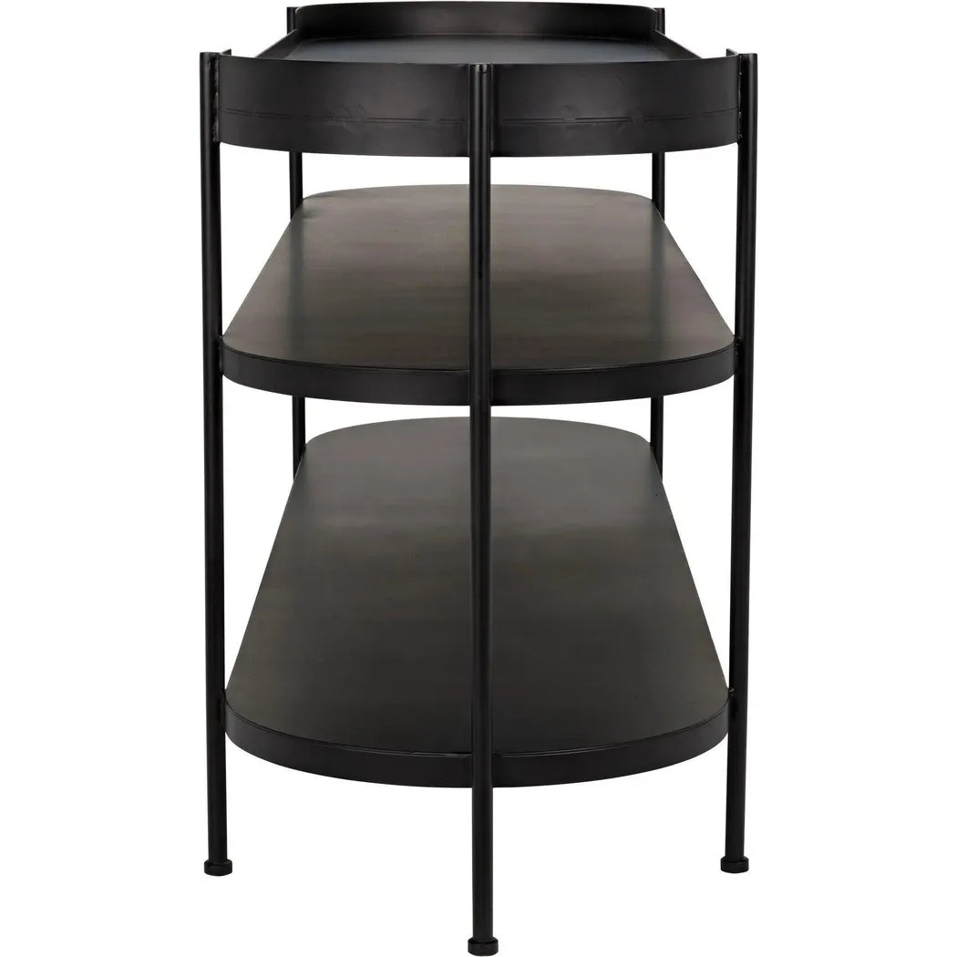 Cassio Black Steel Geometric Console Table