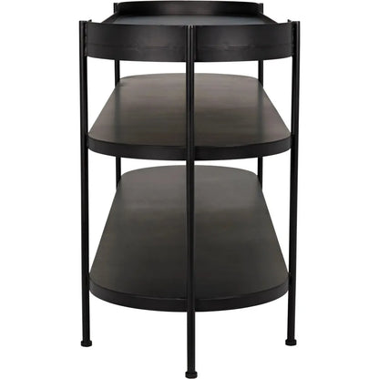 Cassio Black Steel Geometric Console Table
